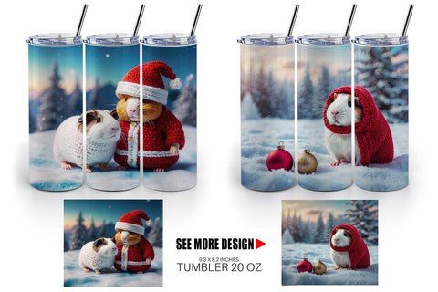 Tumbler Wrap Crochet Guinea Pig Sublimation artnoy 