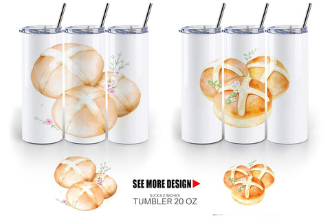 Tumbler Wrap Cross Buns Sublimation artnoy 