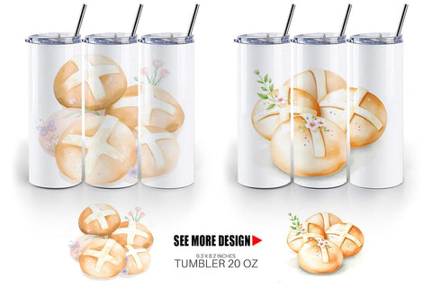 Tumbler Wrap Cross Buns Sublimation artnoy 