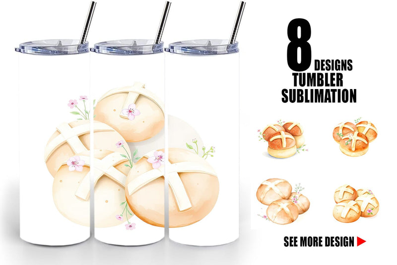 Tumbler Wrap Cross Buns Sublimation artnoy 
