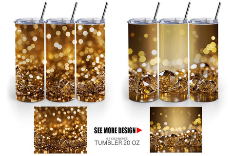 Tumbler Wrap Crystal Gold Sublimation artnoy 