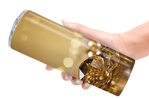 Tumbler Wrap Crystal Gold Sublimation artnoy 