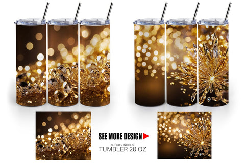 Tumbler Wrap Crystal Gold Sublimation artnoy 