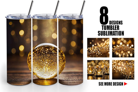 Tumbler Wrap Crystal Gold Sublimation artnoy 