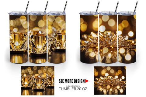 Tumbler Wrap Crystal Gold Sublimation artnoy 