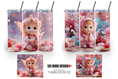 Tumbler Wrap Cute Baby Butterfly Sublimation artnoy 