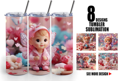 Tumbler Wrap Cute Baby Butterfly Sublimation artnoy 