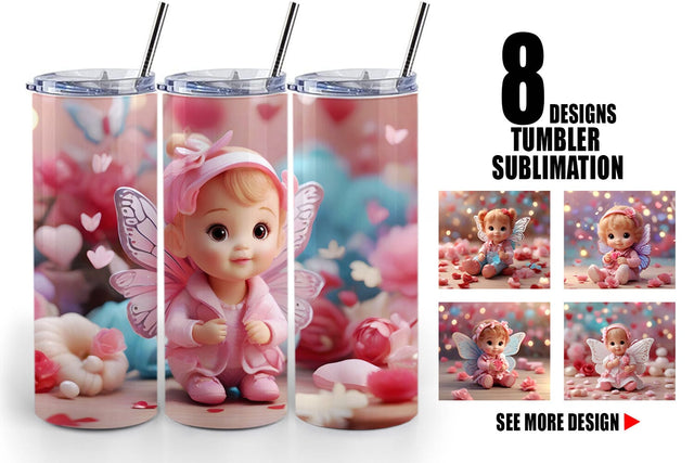 Tumbler Wrap Cute Baby Butterfly Sublimation artnoy 