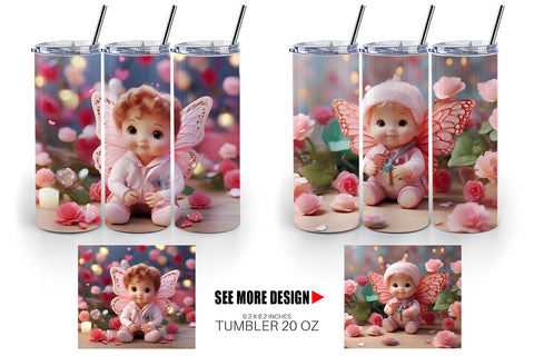 Tumbler Wrap Cute Baby Butterfly Sublimation artnoy 