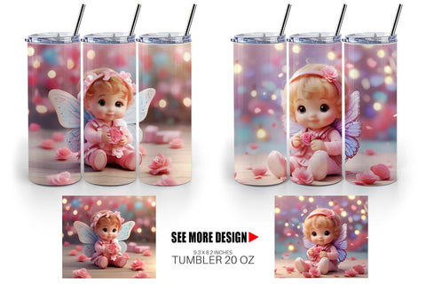 Tumbler Wrap Cute Baby Butterfly Sublimation artnoy 