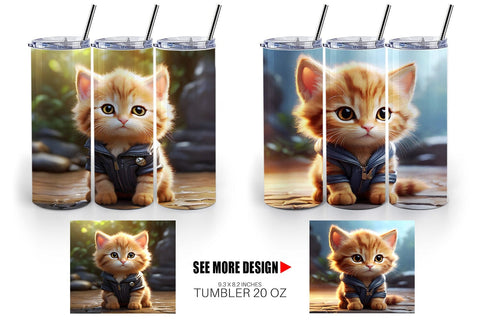 Tumbler Wrap Cute Baby Cat Sublimation artnoy 
