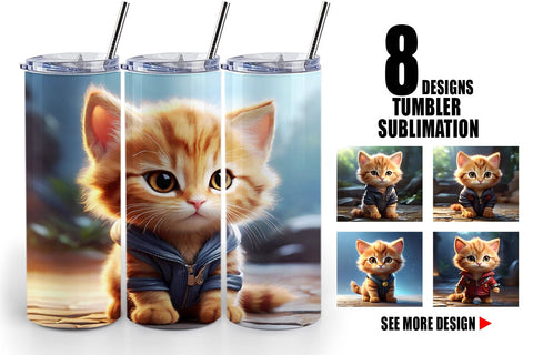 Tumbler Wrap Cute Baby Cat Sublimation artnoy 