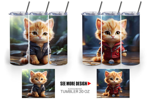 Tumbler Wrap Cute Baby Cat Sublimation artnoy 