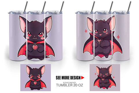 Tumbler Wrap Cute Bat Halloween Sublimation artnoy 