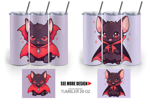 Tumbler Wrap Cute Bat Halloween Sublimation artnoy 