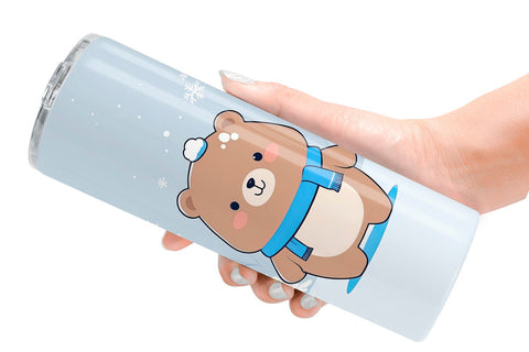 Tumbler Wrap Cute Bear Winter Sublimation artnoy 