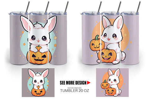 Tumbler Wrap Cute Bunny Halloween Sublimation artnoy 