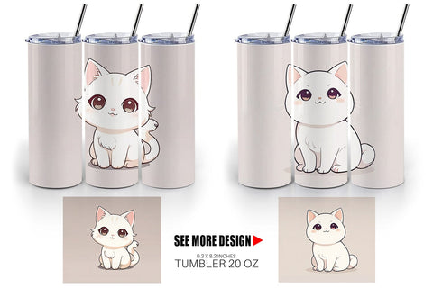 Tumbler Wrap Cute Cartoon Cat Sublimation artnoy 