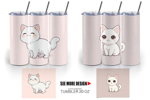 Tumbler Wrap Cute Cartoon Cat Sublimation artnoy 