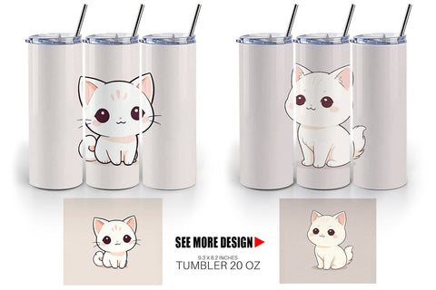 Tumbler Wrap Cute Cartoon Cat Sublimation artnoy 
