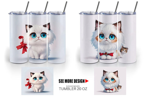 Tumbler Wrap Cute Cat Christmas Sublimation artnoy 