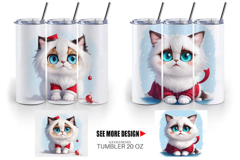 Tumbler Wrap Cute Cat Christmas Sublimation artnoy 