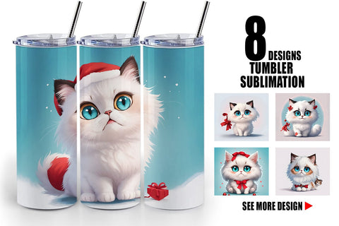 Tumbler Wrap Cute Cat Christmas Sublimation artnoy 