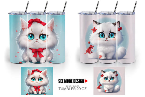 Tumbler Wrap Cute Cat Christmas Sublimation artnoy 