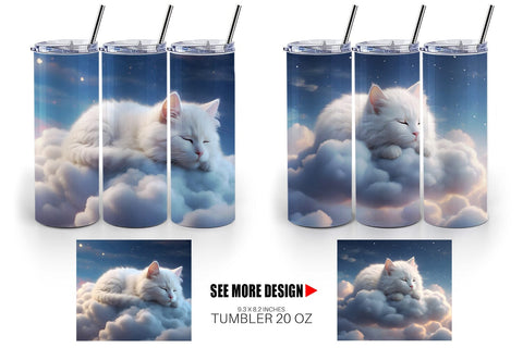 Tumbler Wrap Cute Cat Sleeping Sublimation artnoy 