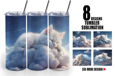 Tumbler Wrap Cute Cat Sleeping Sublimation artnoy 