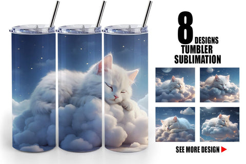 Tumbler Wrap Cute Cat Sleeping Sublimation artnoy 