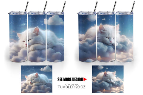 Tumbler Wrap Cute Cat Sleeping Sublimation artnoy 