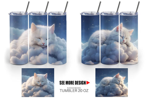 Tumbler Wrap Cute Cat Sleeping Sublimation artnoy 