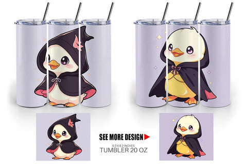 Tumbler Wrap Cute Duck Halloween Sublimation artnoy 