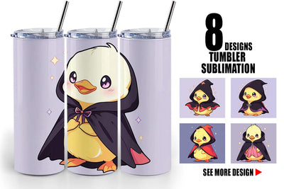 Tumbler Wrap Cute Duck Halloween Sublimation artnoy 