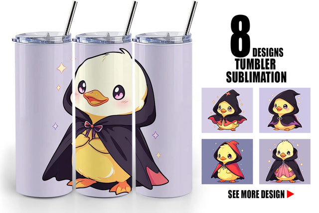 Tumbler Wrap Cute Duck Halloween Sublimation artnoy 