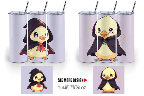 Tumbler Wrap Cute Duck Halloween Sublimation artnoy 
