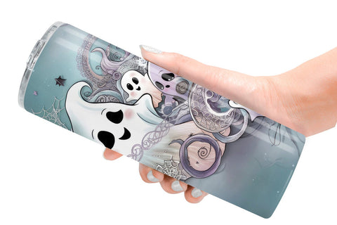 Tumbler Wrap Cute Ghost Pattern Sublimation artnoy 