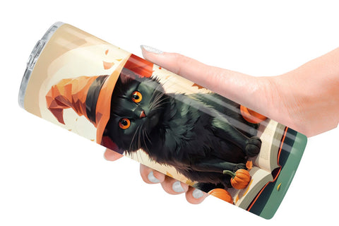 Tumbler Wrap Cute Halloween Black Cat Sublimation artnoy 