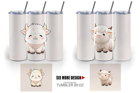 Tumbler Wrap Cute Highland Cow Sublimation artnoy 