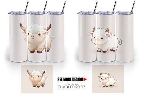 Tumbler Wrap Cute Highland Cow Sublimation artnoy 