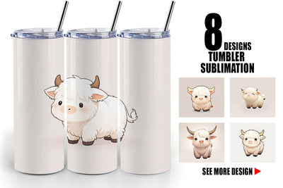 Tumbler Wrap Cute Highland Cow Sublimation artnoy 