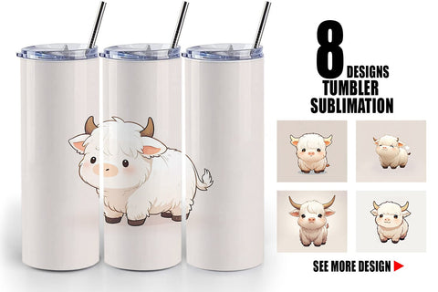 Tumbler Wrap Cute Highland Cow Sublimation artnoy 
