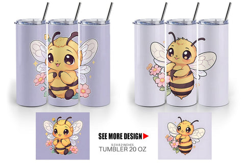Tumbler Wrap Cute Honey Bee Sublimation artnoy 