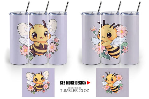 Tumbler Wrap Cute Honey Bee Sublimation artnoy 