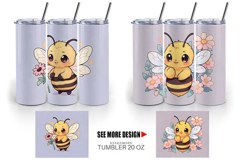 Tumbler Wrap Cute Honey Bee Sublimation artnoy 