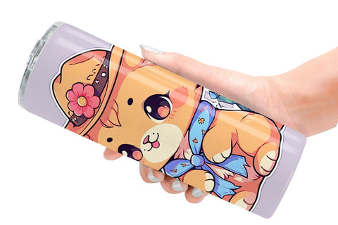 Tumbler Wrap Cute Lion Cowboy Flower Sublimation artnoy 