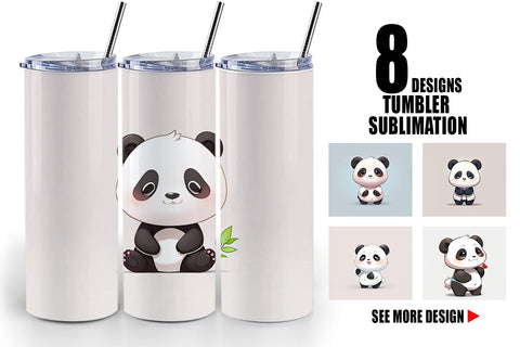 Tumbler Wrap Cute Panda Sublimation artnoy 