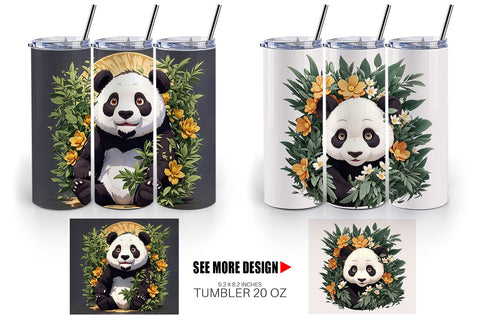 Tumbler Wrap Cute Panda Sublimation artnoy 