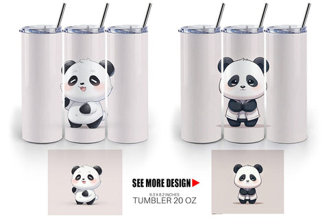 Tumbler Wrap Cute Panda Sublimation artnoy 